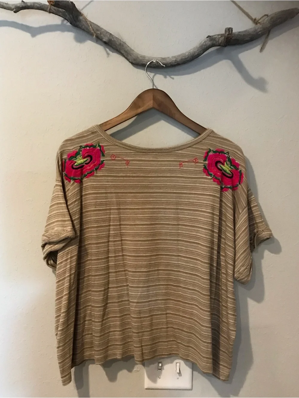 Free People Catalunya Embroidered Mushroom Combo Oversized Top